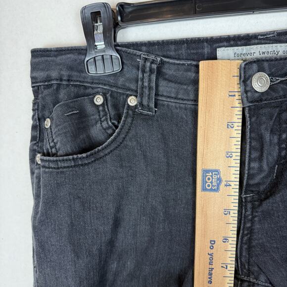 Forever Twenty One Jeans Women's 27 Black Stretch Low-Rise Straight Leg Classic - Picture 11 of 13